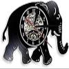 Kitchen Clocks Wall Walking Elephant Silhouette Art Decorative Wall Clock Wildlife Zoo Animal Vinyl Record Wall Clock Nursery Kids Room Wall Decor Clock Mechanism view 1