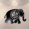 Kitchen Clocks Wall Walking Elephant Silhouette Art Decorative Wall Clock Wildlife Zoo Animal Vinyl Record Wall Clock Nursery Kids Room Wall Decor Clock Mechanism view 3