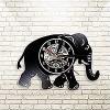 Kitchen Clocks Wall Walking Elephant Silhouette Art Decorative Wall Clock Wildlife Zoo Animal Vinyl Record Wall Clock Nursery Kids Room Wall Decor Clock Mechanism view 4