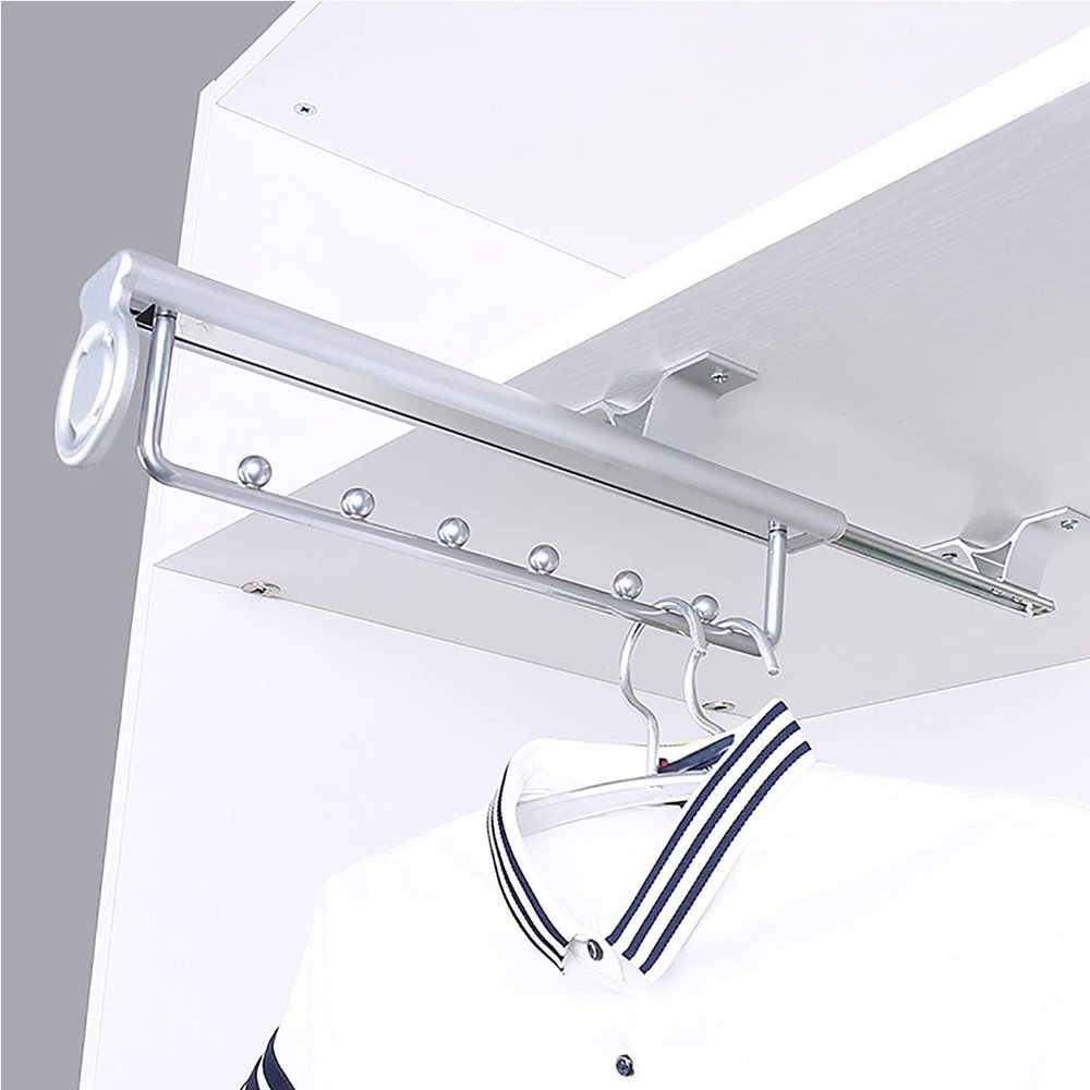 Adjustable Clothing Organizer Holder - Closet Organizer Rack For Pants And Coat, Heavy Duty Pull-out Clothes Rack Trouser Sliding Hanger, Hanger Rail For Clothes Closet, Telescopic Wardrobe ( Size : 3