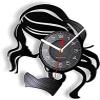 Silent Wall Clock Beauty Lady Hair Salon Business Sign Retro Vinyl Wall Clock Hair Care Woman Hairdresser Wall Clock view 1