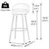 XOUVY 2 PCS High Back Bar Stools Velvet Padded Bar Chairs Counter Height Bar Stool for Kitchen Island Breakfast Barstools Gold Metal Legs 26 inch Seat Height view 3