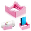 Silicone Cup Cradle for Tumblers with Built-in Slot, Tumbler Holder for Crafts Use to Apply Vinyl Decals for Tumblers, Small Tumbler Stand Cup Holder with Felt Edge Squeegee for Cups Bottles (Pink) view 1
