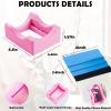 Silicone Cup Cradle for Tumblers with Built-in Slot, Tumbler Holder for Crafts Use to Apply Vinyl Decals for Tumblers, Small Tumbler Stand Cup Holder with Felt Edge Squeegee for Cups Bottles (Pink) view 2