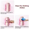 Silicone Cup Cradle for Tumblers with Built-in Slot, Tumbler Holder for Crafts Use to Apply Vinyl Decals for Tumblers, Small Tumbler Stand Cup Holder with Felt Edge Squeegee for Cups Bottles (Pink) view 3