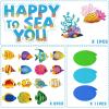 66 Pcs Tropical Fish Hanging Ceiling Swirls Under The Sea Party Decorations Ocean Themed Party Hanging Spiral Decorations for Boys Girls Kids Mermaid Creatures Ocean Party Birthday Party Supplies view 2