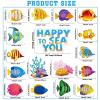 66 Pcs Tropical Fish Hanging Ceiling Swirls Under The Sea Party Decorations Ocean Themed Party Hanging Spiral Decorations for Boys Girls Kids Mermaid Creatures Ocean Party Birthday Party Supplies view 3