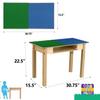 Contender Time-2-Play 30.75" W Rectangular Blue and Green Lego Blocks Compatible Play Table for Kids with 22" Long Wood Legs & Built in Storage, Birch Plywood Play Desk for Playschool view 2