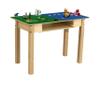 Contender Time-2-Play 30.75" W Rectangular Blue and Green Lego Blocks Compatible Play Table for Kids with 22" Long Wood Legs & Built in Storage, Birch Plywood Play Desk for Playschool view 3