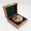 Brass Compass in Wooden Box - Nautical Gifts for Men, Antique Relica Sailing Anniversary Gadget for Him, Unusual Unique Nautical Decor, Naval Maritime Pocket Compass view 1