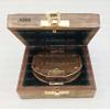 Brass Compass in Wooden Box - Nautical Gifts for Men, Antique Relica Sailing Anniversary Gadget for Him, Unusual Unique Nautical Decor, Naval Maritime Pocket Compass view 2