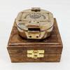 Brass Compass in Wooden Box - Nautical Gifts for Men, Antique Relica Sailing Anniversary Gadget for Him, Unusual Unique Nautical Decor, Naval Maritime Pocket Compass view 3