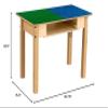 Contender Time-2-Play Montessori Toddler's 30.75" Rectangular Plywood Blue & Green Lego Blocks Compatible Table with Shelf, Solid Wood Desk for Playroom/Daycare/Preschool [18" Long Legs] view 2