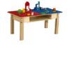 Contender Time-2-Play Deluxe Hardwood Red & Blue Duplo Compatible Play Table for Kids with Storage, Solid Wood Activity Desk for Playroom, 30.75" W X 15.5" D Rectangular with 16" Long Legs view 2
