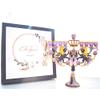 CohenTsemach Art&Gift purple Hanukkah Menorah Enamel Lions Star Of David Israel view 2
