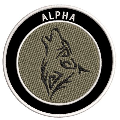 Alpha Wolf Patch Embroidered Iron-on/Sew-on Applique Vacation Travel Souvenir Mountains Forest Trees Hiking Trails Military Decorative Embroidery Clothing Vest Jackets Jeans Premium Stitching