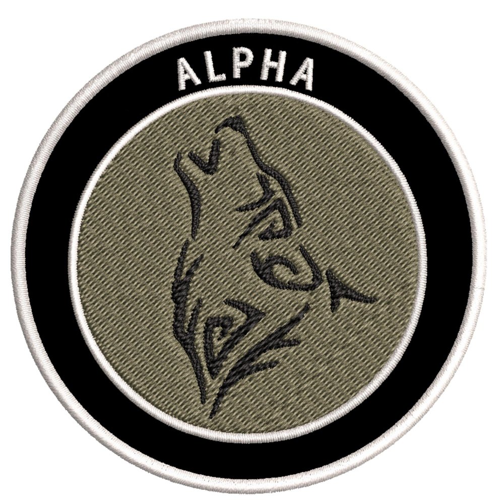 Alpha Wolf Patch Embroidered Iron-on/Sew-on Applique Vacation Travel Souvenir Mountains Forest Trees Hiking Trails Military Decorative Embroidery Clothing Vest Jackets Jeans Premium Stitching