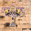 CohenTsemach Art&Gift Purple Hanukkah Menorah Enamel Lions Star of David Israel view 4