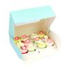 Global Sugar Art Auto-Popup Quarter Sheet Cake & 12 Cupcake Box with Window and Cupcake Inserts, Designer Blue Stripe 14 x 10 x 4 Inches, 5 Count view 2