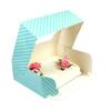 Global Sugar Art Auto-Popup Quarter Sheet Cake & 12 Cupcake Box with Window and Cupcake Inserts, Designer Blue Stripe 14 x 10 x 4 Inches, 5 Count view 4