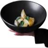 9.45 Inch Porcelain Soup Noodles Salad Bowl Rice Bowl Underglaze Ceramic Kitchen Tableware Japanese Style - Capacity 1000ml - Black view 1