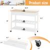 JY QAQA 40" Kitchen Island on Wheels with Storage Cabinet Kitchen Cart Cabinet with Shelves, Cart Handle for Towel Rack or Free Mobility, Portable Islands for Kitchen,White view 2