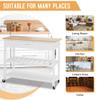 JY QAQA 40" Kitchen Island on Wheels with Storage Cabinet Kitchen Cart Cabinet with Shelves, Cart Handle for Towel Rack or Free Mobility, Portable Islands for Kitchen,White view 4