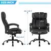 Big and Tall Office Chair 500lbs Heavy Duty PU Leather Executive Computer Chair High Back Ergonomic Office Chair Home Office Desk Chair with Lumbar & Back Support for Heavy People, Black view 3