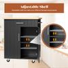 JY QAQA 26" Kitchen Island on Wheels with Storage Cabinet Kitchen Cart Cabinet with Shelves, Cart Handle for Towel Rack or Free Mobility, Portable Islands for Kitchen,Black view 3