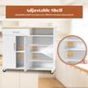JY QAQA 42" Kitchen Island on Wheels with Storage Cabinet Kitchen Cart Cabinet with Shelves, Cart Handle for Towel Rack or Free Mobility, Portable Islands for Kitchen view 3