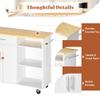 JY QAQA 42" Kitchen Island on Wheels with Storage Cabinet Kitchen Cart Cabinet with Shelves, Cart Handle for Towel Rack or Free Mobility, Portable Islands for Kitchen view 4