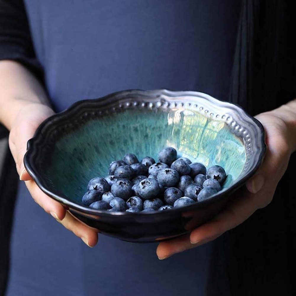 7.3 Inch Japanese Ceramic Bowl Ramen Big Bowl Beef Noodles Soup Rice Bowls Fruit Salad Container Vintage Kitchen Tableware