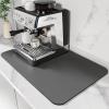 DK177 Coffee Mat - Dish Drying Mat for Kitchen Counter, Hide Stain, Absorbent with Waterproof Rubber Backing, Fit Kitchen Dish Rack Bar Accessories (Dark Gray, 24" x 16") view 1