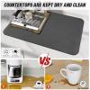 DK177 Coffee Mat - Dish Drying Mat for Kitchen Counter, Hide Stain, Absorbent with Waterproof Rubber Backing, Fit Kitchen Dish Rack Bar Accessories (Dark Gray, 24" x 16") view 3