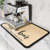 DK177 Coffee Mat - Dish Drying Mat for Kitchen Counter, Hide Stain, Absorbent with Waterproof Rubber Backing, Fit Kitchen Dish Rack Bar Accessories (Coffee Bar, 19" x 12") view 1
