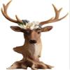 FEHUN Deer Head Wall Decor Brown,Decoration Crafts for Living Room Home,Luxurious ResinWall,Retro Wall Hangings Creative Faux Deer Head view 1