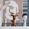 FEHUN Deer Head Wall Decor Brown,Decoration Crafts for Living Room Home,Luxurious ResinWall,Retro Wall Hangings Creative Faux Deer Head view 3