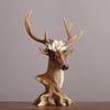 FEHUN Deer Head Wall Decor Brown,Decoration Crafts for Living Room Home,Luxurious ResinWall,Retro Wall Hangings Creative Faux Deer Head view 4