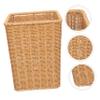 COLLBATH Retro Woven Trash Can Versatile Weaving Wastebasket for Kitchen Bathroom Living and Home Decor Lightweight Multi-Functional Storage Basket for Sundries and Fruits view 2
