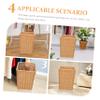 COLLBATH Retro Woven Trash Can Versatile Weaving Wastebasket for Kitchen Bathroom Living and Home Decor Lightweight Multi-Functional Storage Basket for Sundries and Fruits view 4