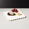 White Marble Scalloped Serving Board Marble Cheese Board Marble Chopping Board Fluted Plate Marble Decorative Plate Cheese Platter Board (1 piece Serving Board) view 3