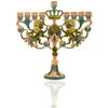 Cohen Tsemach Art&Gift Turquoise Hanukkah Menorah Enamel Lions Star Of David Hanukkiah view 4