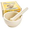 JEWEL TOOL 4" Ceramic Bowl & Pestle | Durable for Crushing & Grinding | Non-Absorptive | Compact & Travel-Friendly | for Kitchen, Lab, Pharmacy & More view 1