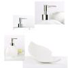 NOBRIM Bathroom Accessory 4pcs Resin Bathroom Four-Piece White Sandstone Shell Bath Decor Soap Dish,2 Tumbler,Soap Dispenser Bathroom Wash Set Bathroom Wash Set view 4