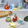 NOBRIM Bathroom Accessory 4 Pieces Cute Animals Bathroom Accessories Sets Ceramic Bathroom Set Soap Dispenser/Toothbrush Holder/Tumbler/Soap Dish Toiletries Bathroom Wash Set view 4