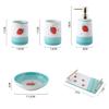 NOBRIM Bathroom Accessory 6-Piece Bathroom Set Ceramic Strawberry Pattern Bathroom Wash Set Includes Soap Dispenser, Soap Dish,CupToothbrush,Holder Tray Bathroom Wash Set view 2