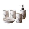 NOBRIM Bathroom Accessory 5 Piece Ceramics Bathroom Accessories Set, Soap Dispenser Pump Bottle, Toothbrush Holder, Tumbler, Bathroom Toiletries Sets Bathroom Wash Set view 1