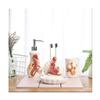 NOBRIM Bathroom Accessory 4 Pieces Bathroom Accessories Set Seahorse Appearance Design Ceramic Toiletries Soap Dispenser/Toothbrush Holder/Tumbler/Soap Dish Bathroom Wash Set view 3