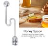 2Pcs Honey Spoon, Honey and Syrup Dippers Curved Honey Spoon Wand Stirrer Household Stainless Steel Dessert Honey Spoon Stirrer Mixing Stick Kitchen Cooking Tools view 2