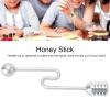 2Pcs Honey Spoon, Honey and Syrup Dippers Curved Honey Spoon Wand Stirrer Household Stainless Steel Dessert Honey Spoon Stirrer Mixing Stick Kitchen Cooking Tools view 3